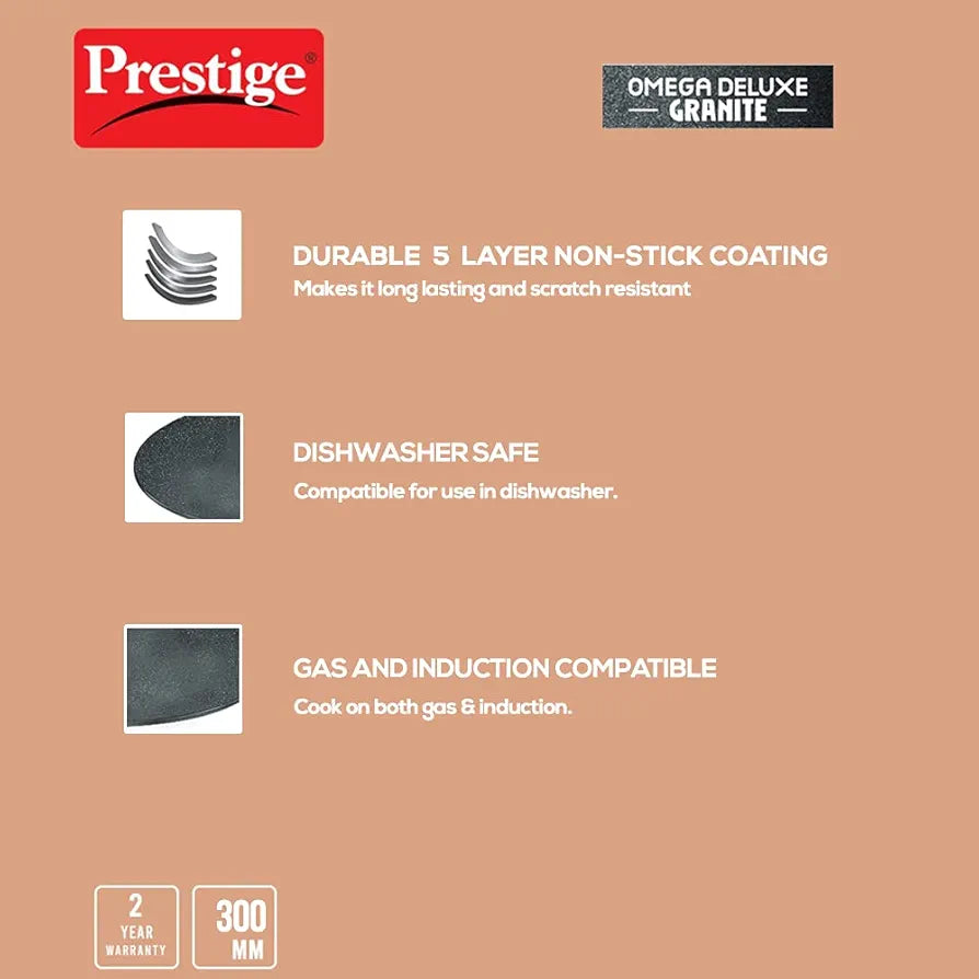 PRESTIGE TAWA 36862 OMEGA GRANITE 300MM PRESTIGE TAWA 36862 OMEGA GRANITE 300MM